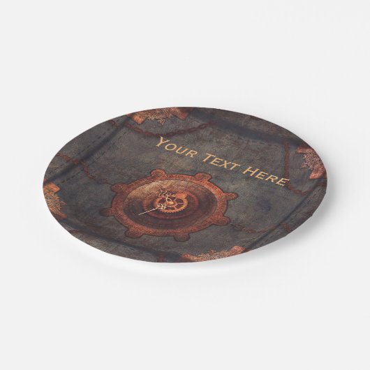 Steampunk Rusty Clock Papieren Bordje (Gekanteld)