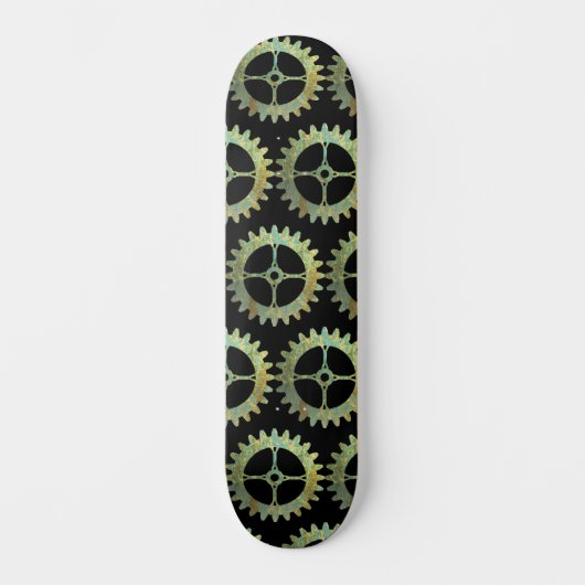 Steampunk Rusty Clockwork Gear Skateboard (Voorkant)