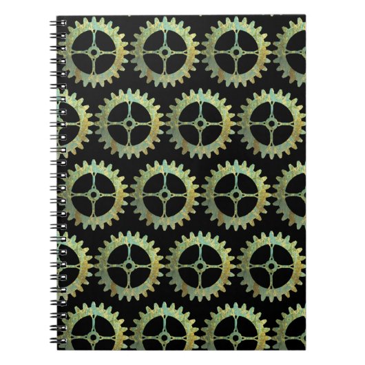 Steampunk Rusty Clockwork Gears Notitieboek (Voorkant)