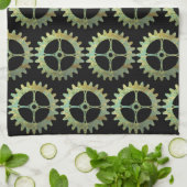 Steampunk Rusty Clockwork Gears Theedoek (Gevouwen)