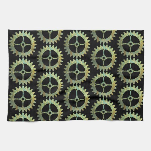 Steampunk Rusty Clockwork Gears Theedoek (Horizontaal)