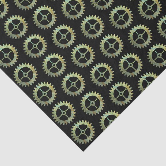 Steampunk Rusty Clockwork Gears Tissuepapier (Detail)