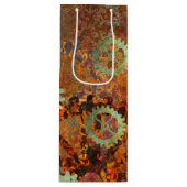 Steampunk Rusty Clockwork Gears Wijn Cadeautas (Voorkant)