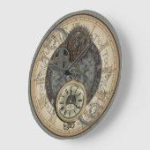 Steampunk Rusty Cogs en Pocket Watch Illustratie Grote Klok (Hoek)