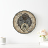Steampunk Rusty Cogs en Pocket Watch Illustratie Grote Klok (Huis)