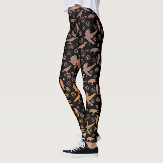 Steampunk Rusty Crows en Gears Leggings (Links)