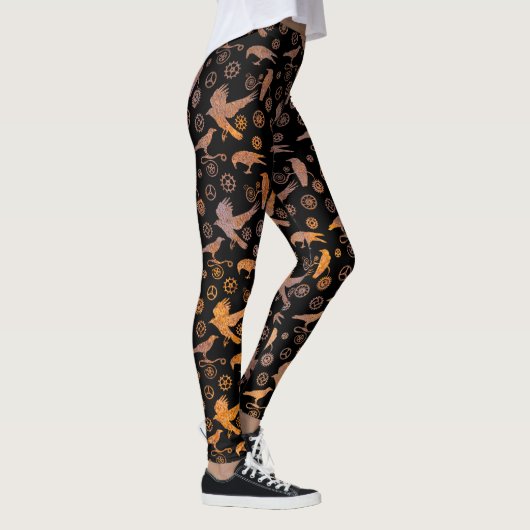 Steampunk Rusty Crows en Gears Leggings (Rechts)