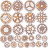 Steampunk Rusty Gear Assortiment Sticker (Voorkant)