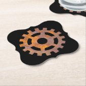 Steampunk Rusty Gear VII Kartonnen Onderzetters (Gekanteld)