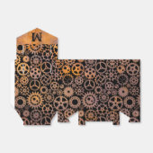 Steampunk Rusty Gears Aangepast monogram Bedankdoosjes (Uitgevouwen)