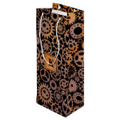 Steampunk Rusty Gears Aangepast monogram Blok Wijn Cadeautas (Achterkant Gekanteld)
