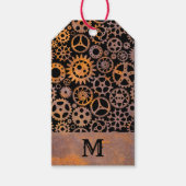 Steampunk Rusty Gears Aangepast monogram Cadeaulabel (Voorkant)