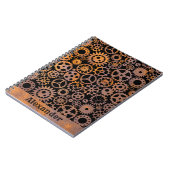 Steampunk Rusty Gears Aangepaste naam Notitieboek (Linkerzijde)