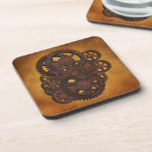 Steampunk Rusty Gears Bier Onderzetter (Linkerzijde)
