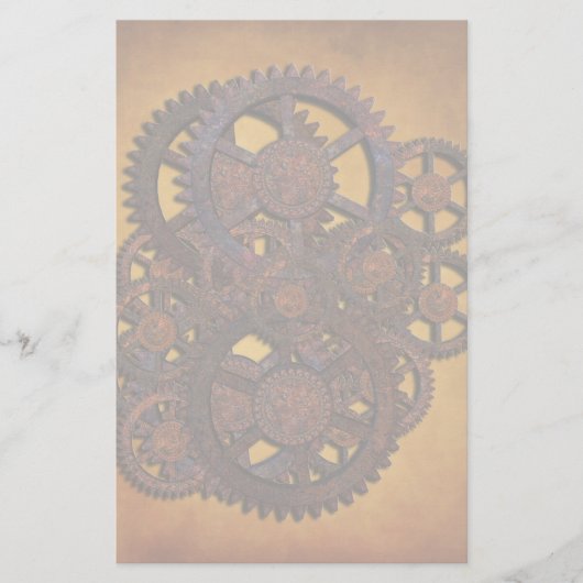 Steampunk Rusty Gears Briefpapier (Voorkant)