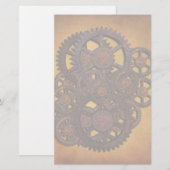 Steampunk Rusty Gears Briefpapier (Voorkant / Achterkant)
