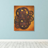 Steampunk Rusty Gears Canvas Afdruk (Insitu (Houten vloer))