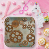 Steampunk Rusty Gears Design Paper Borden Papieren Bordje (Feest)
