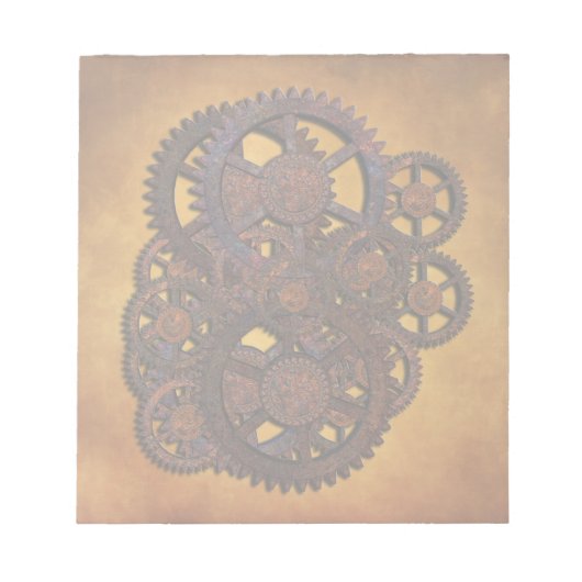 Steampunk Rusty Gears Notitieblok (Voorkant)