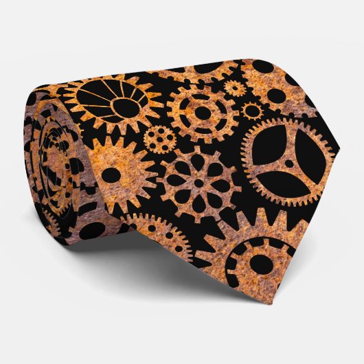 Steampunk Rusty Gears Stropdas (Opgerold)