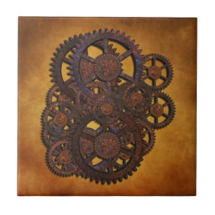 Steampunk Rusty Gears Tegeltje