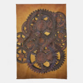 Steampunk Rusty Gears Theedoek (Verticaal)
