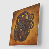 Steampunk Rusty Gears Vierkante Klok (Hoek)