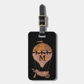 Steampunk Rusty Hot Air ballon, aangepast monogram Bagagelabel (Voorkant verticaal)