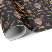 Steampunk Rusty Hot Air-ballonnen Cadeaupapier (Rol Hoek)