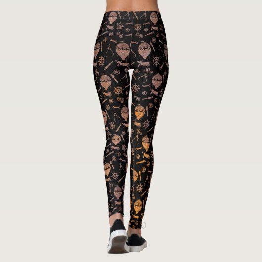 Steampunk Rusty Hot Air-ballonnen Leggings (Achterkant)