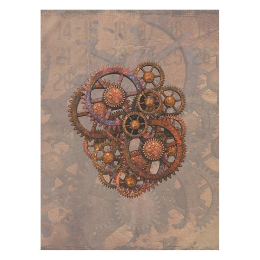 Steampunk Rusty Metal Gears met schaduwen Tafelkleed (Voorkant)