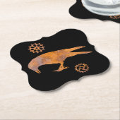 Steampunk Rusty Pecking Crow and Gears Kartonnen Onderzetters (Gekanteld)