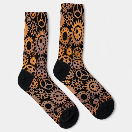 Steampunk Rusty Steel Gears Socks Sokken (Rechts)