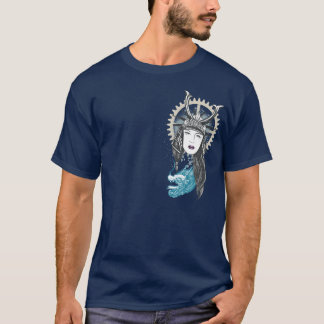 Steampunk Samurai Girl met Dragon T-shirt