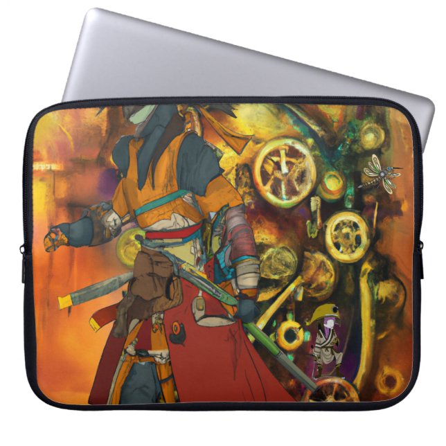 Steampunk Samurai Laptop Sleeve (Voorkant)