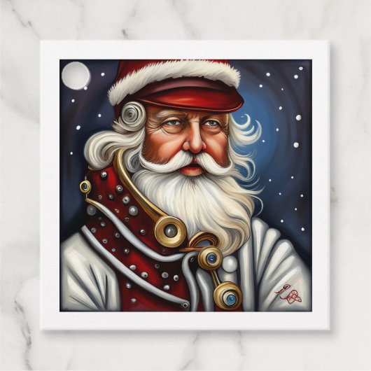 Steampunk Santa Claus Bedankjes Labels (Voorkant)