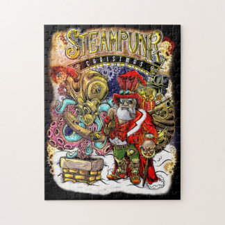 Steampunk Santa Claus en Octopus Reindeer Kerstmis Legpuzzel