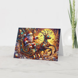 Steampunk Santa Claus Feestdagen Kaart