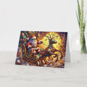 Steampunk Santa Claus Feestdagen Kaart (Voorkant)