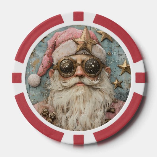 Steampunk Santa Claus Poker Chips (Voorkant)