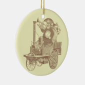 Steampunk Santa - feestelijke kerst Keramisch Ornament (Rechts)