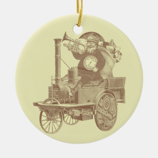 Steampunk Santa - feestelijke kerst Keramisch Ornament (Voorkant)