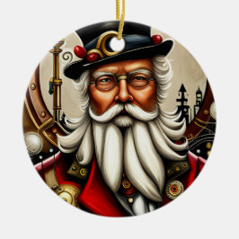 Steampunk Santa Keramisch Ornament