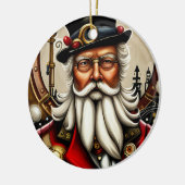 Steampunk Santa Keramisch Ornament (Links)