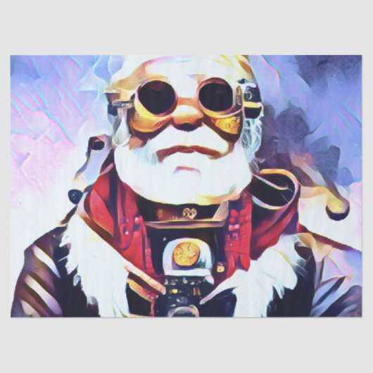 Steampunk Santa-Meiya Styled Tissuepapier (Voorkant)