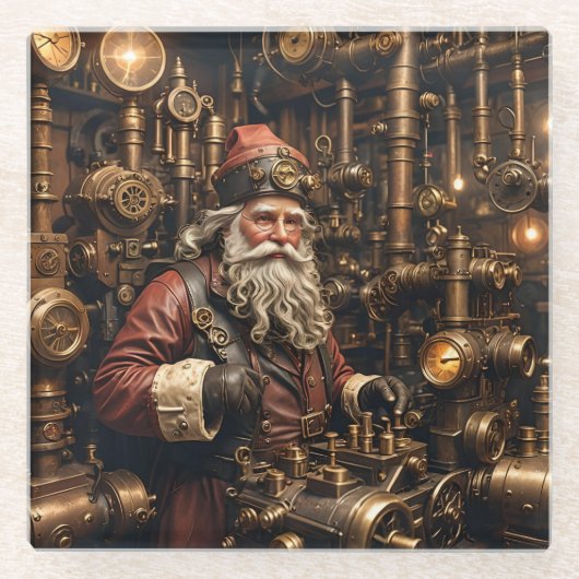 Steampunk Santa Onderzetter (Voorkant)
