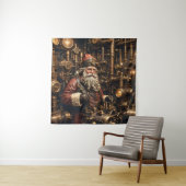 Steampunk Santa Tapestry Wandkleed (In situ)