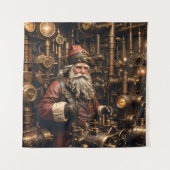Steampunk Santa Tapestry Wandkleed (Voorkant)