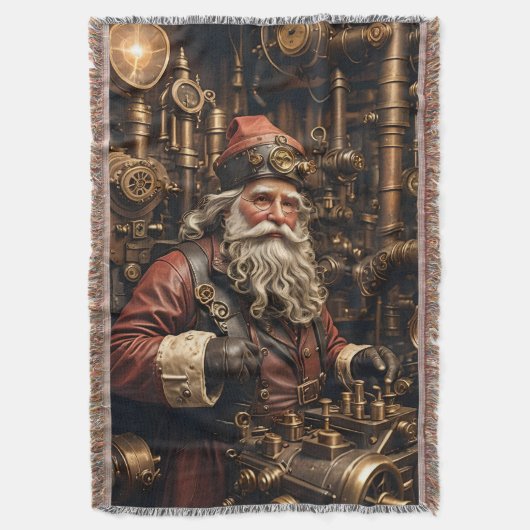 Steampunk Santa Throw Blanket Deken (Voorkant Verticaal)