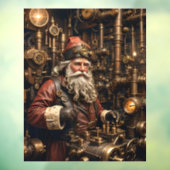 Steampunk Santa Window Cling Raamsticker (Vel 3)